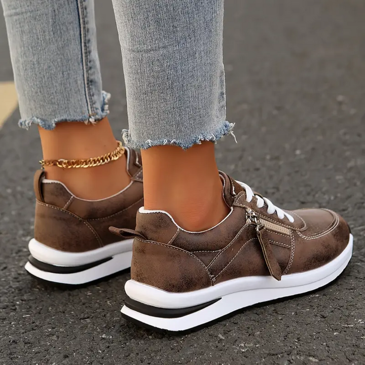 Berta | Women's Dress Sneakers with Side Zipper and Laces