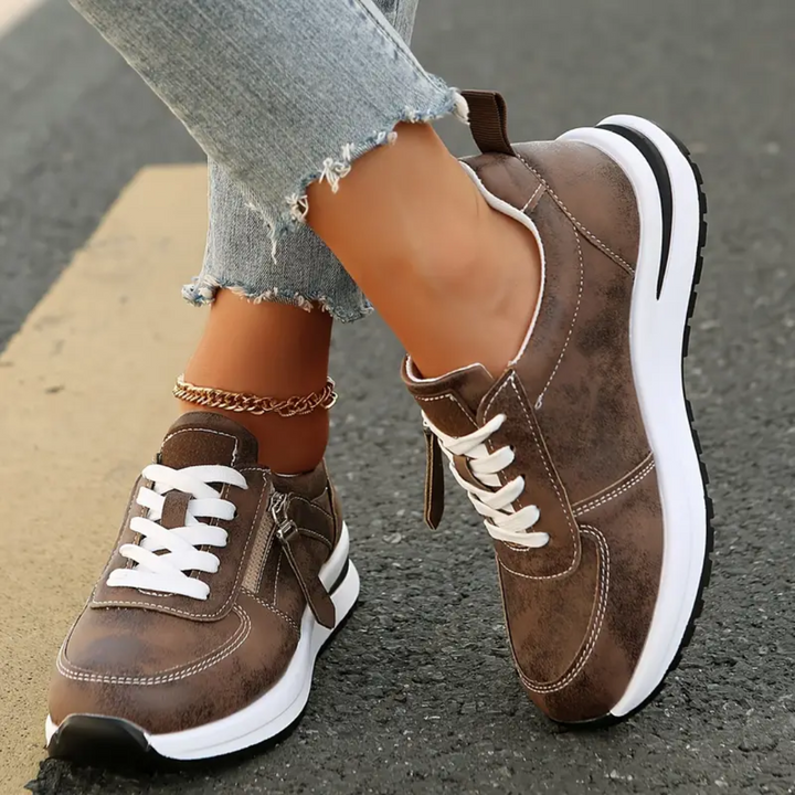 Berta | Women's Dress Sneakers with Side Zipper and Laces