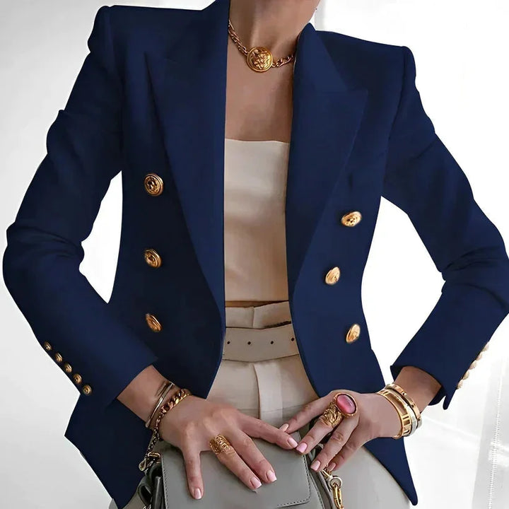 Women's double-breasted Blazer with gold buttons