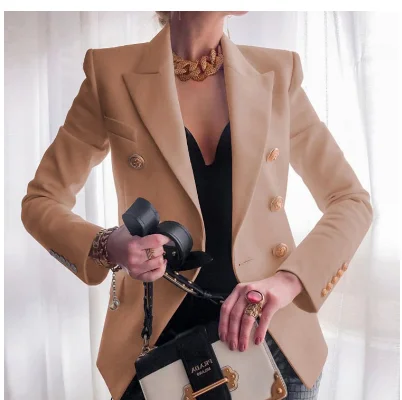 Women's double-breasted Blazer with gold buttons
