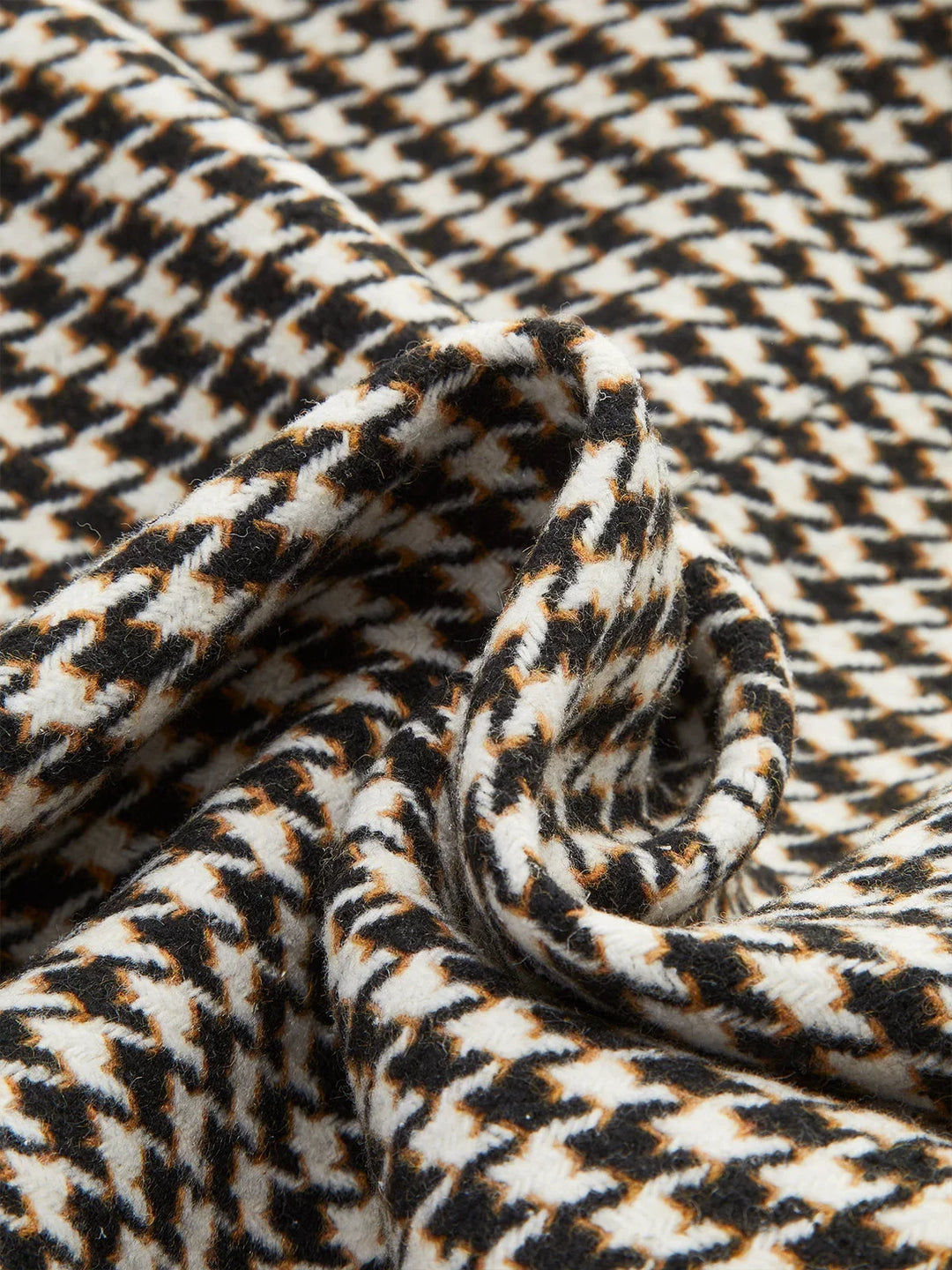Women's houndstooth blazer with belt and slit