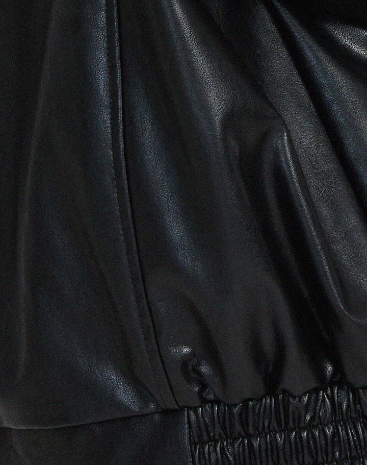 Women's biker-style jacket in faux leather