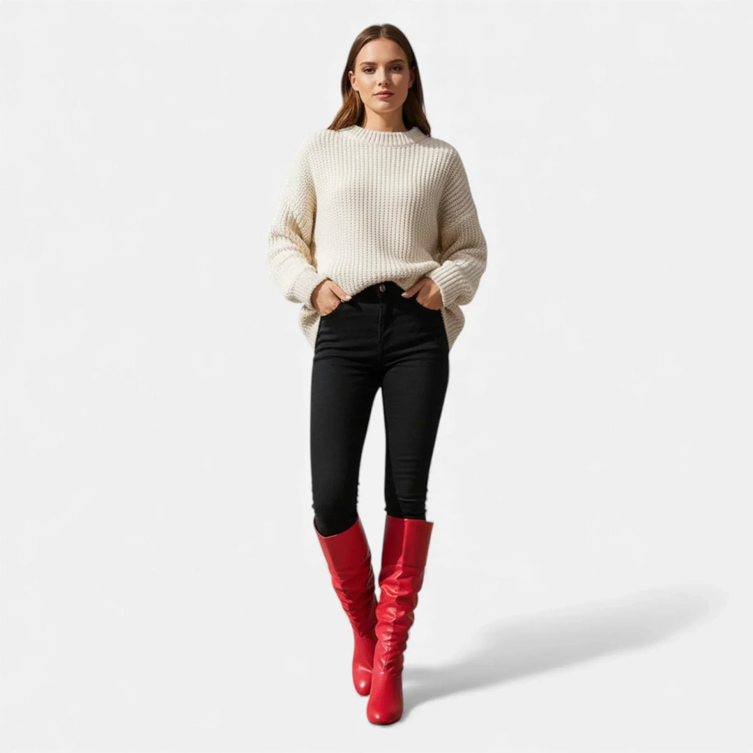 Women's mid-calf boots with decorative bow and low heel
