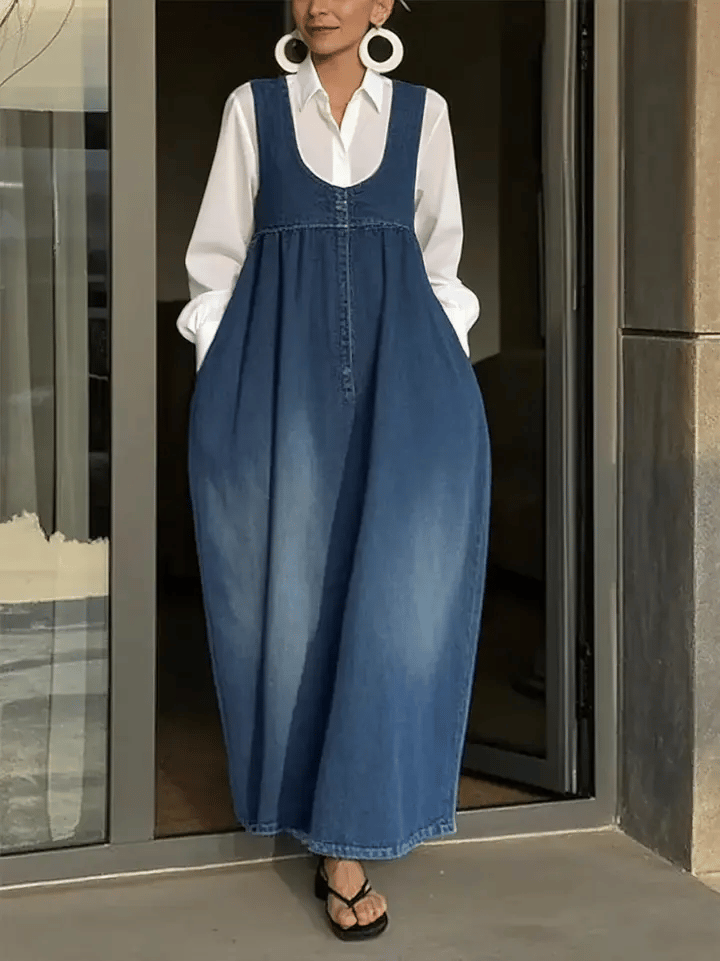 Veronica | Loose Denim Vest Dress