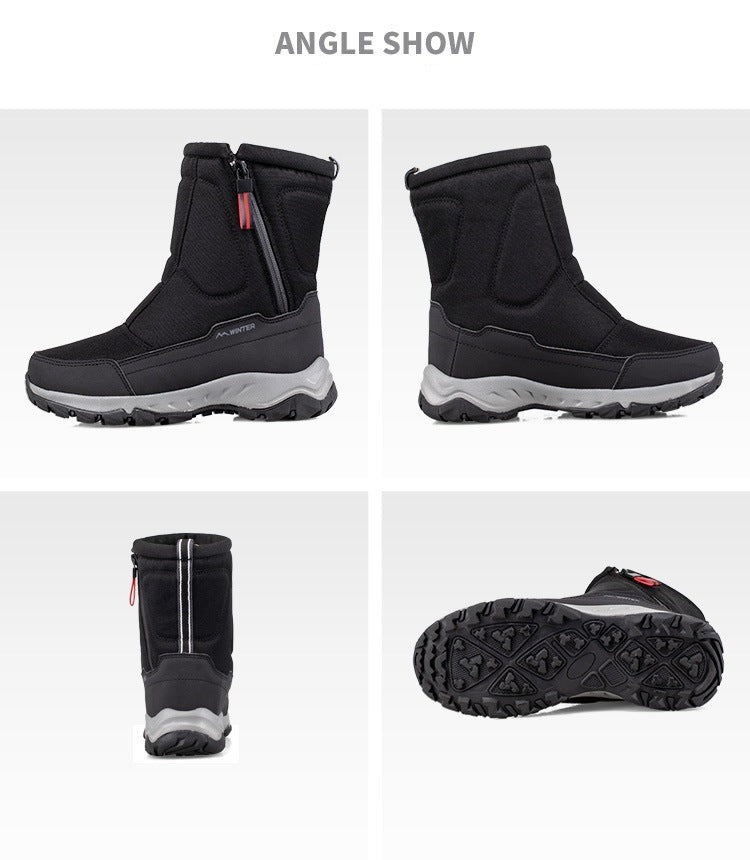 Women's winter boots with side zipper - waterproof, non-slip, durable snow boots with warm lining