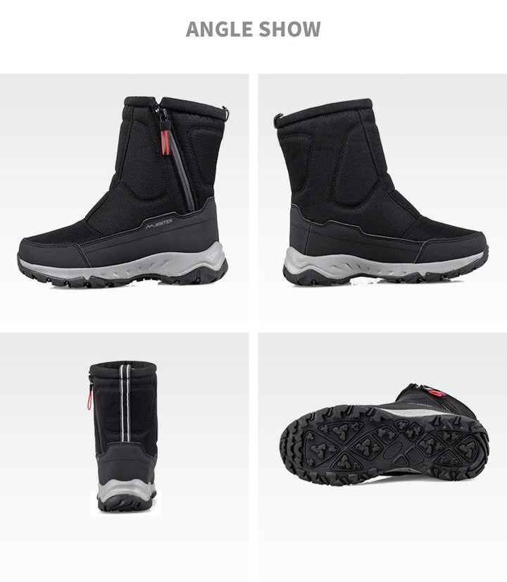Women's winter boots with side zipper - waterproof, non-slip, durable snow boots with warm lining