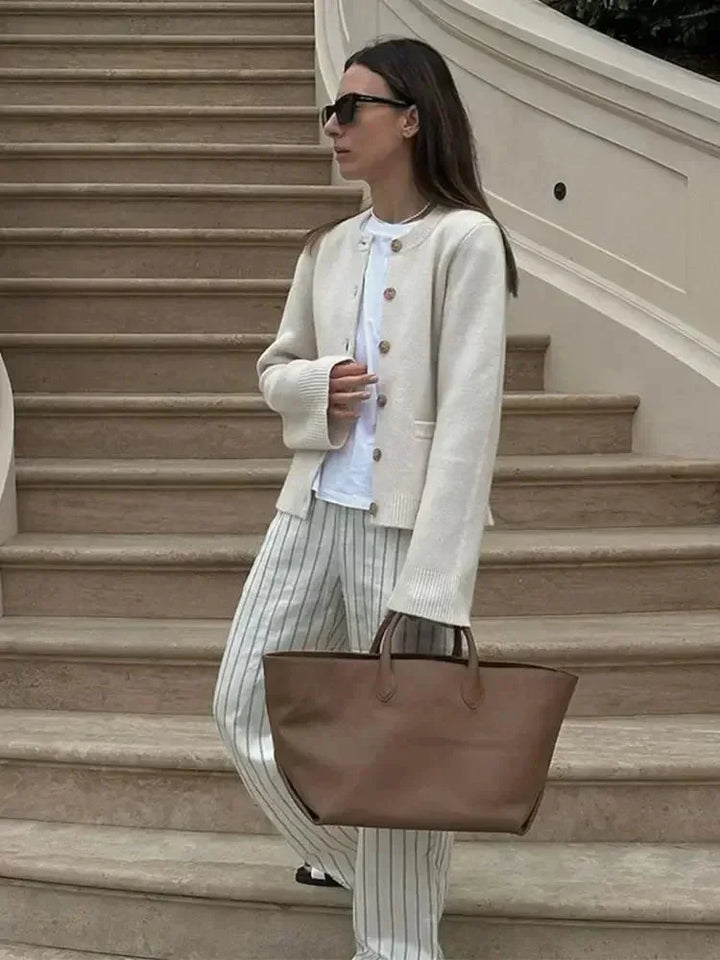 Modern Women's Cardigan with Trendy Buttons