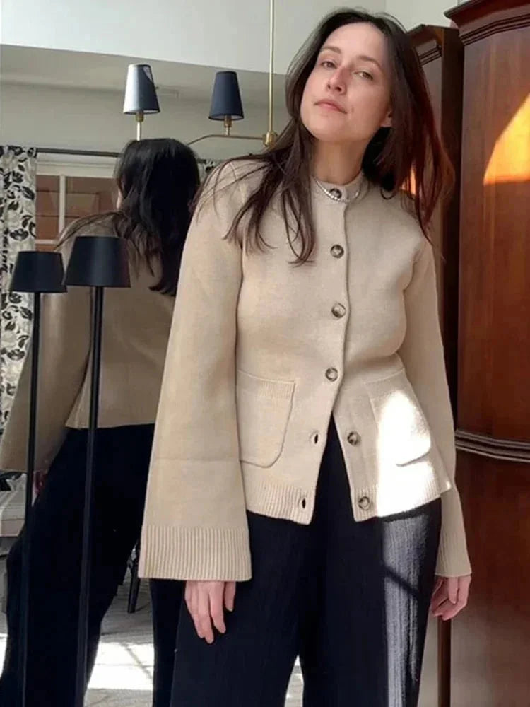 Modern Women's Cardigan with Trendy Buttons