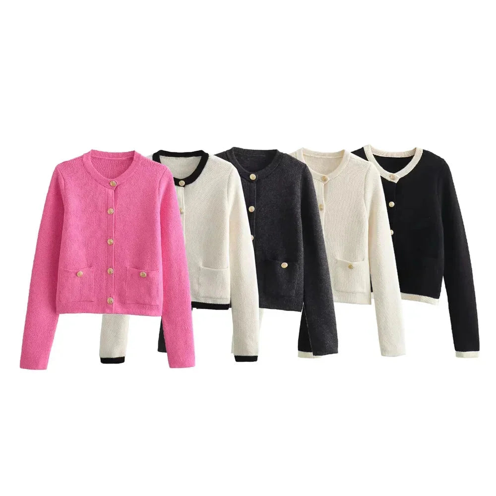 Chic Knitted Women's Cardigan with Buttons