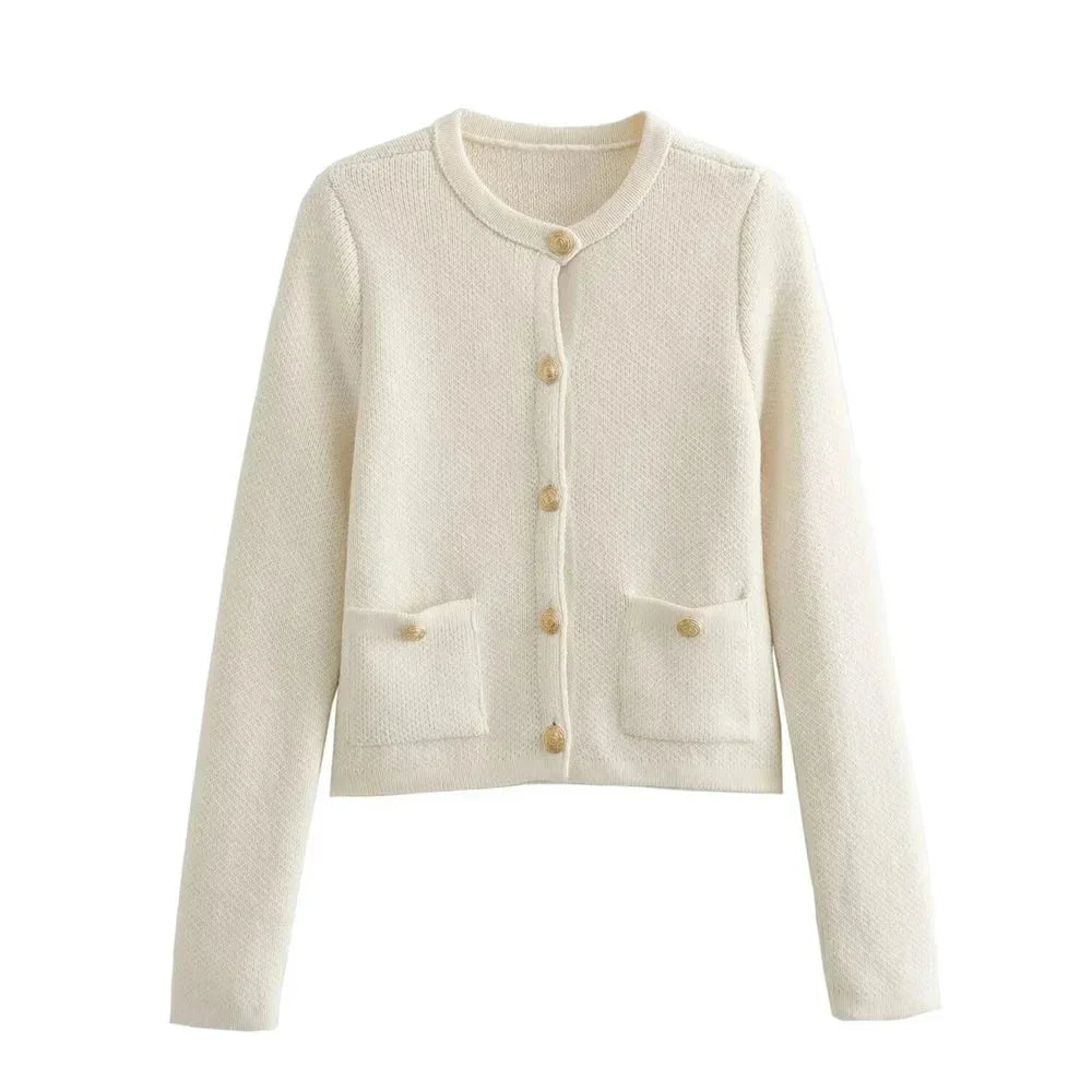 Chic Knitted Women's Cardigan with Buttons
