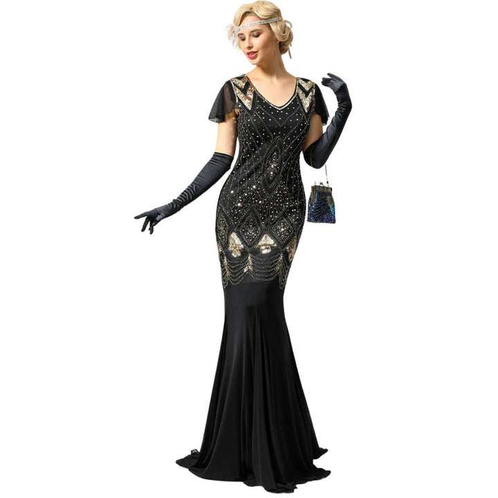 Mia's Glamorous Sequin-Inspired 1920s Flapper Gown