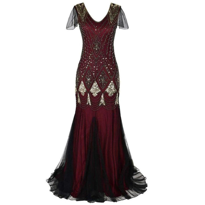 Mia's Glamorous Sequin-Inspired 1920s Flapper Gown
