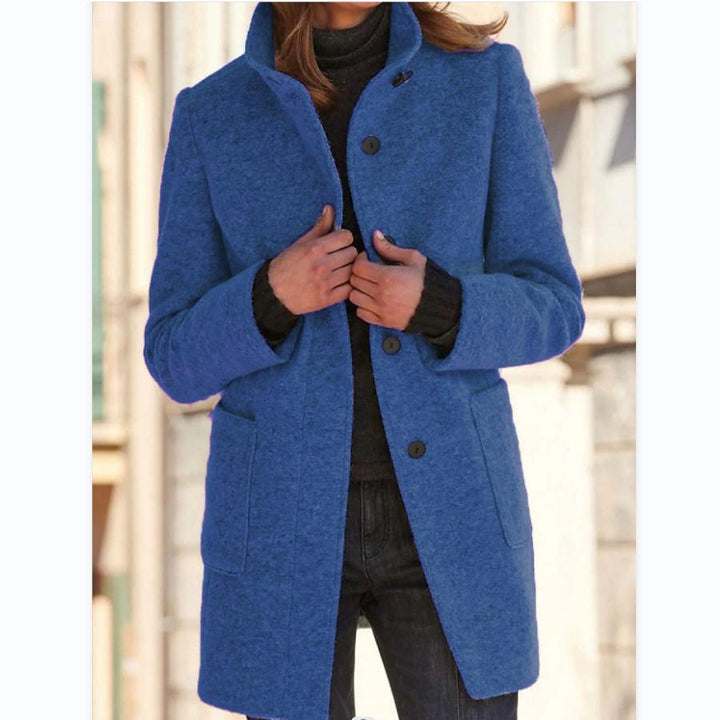 Timeless Wool Overcoat for Women with Vintage Button Fastening - Emily