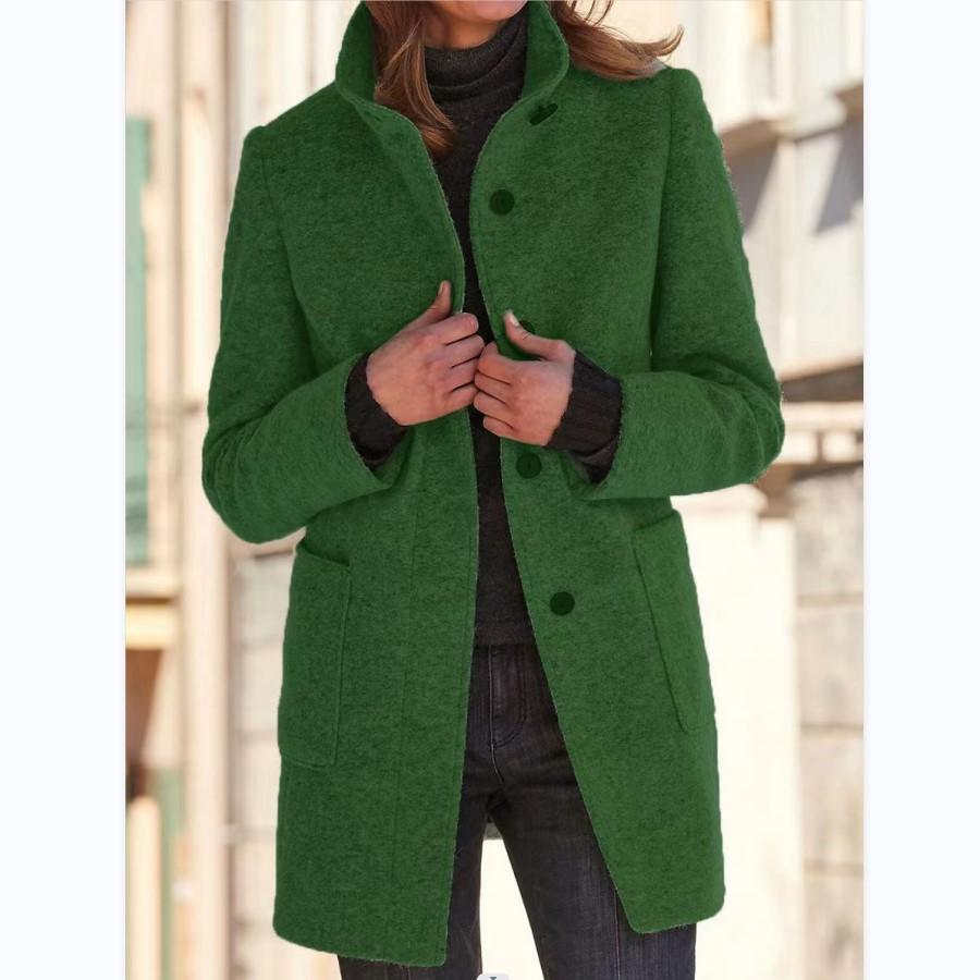Timeless Wool Overcoat for Women with Vintage Button Fastening - Emily