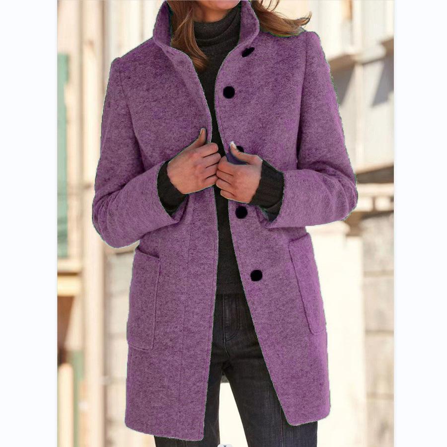 Timeless Wool Overcoat for Women with Vintage Button Fastening - Emily