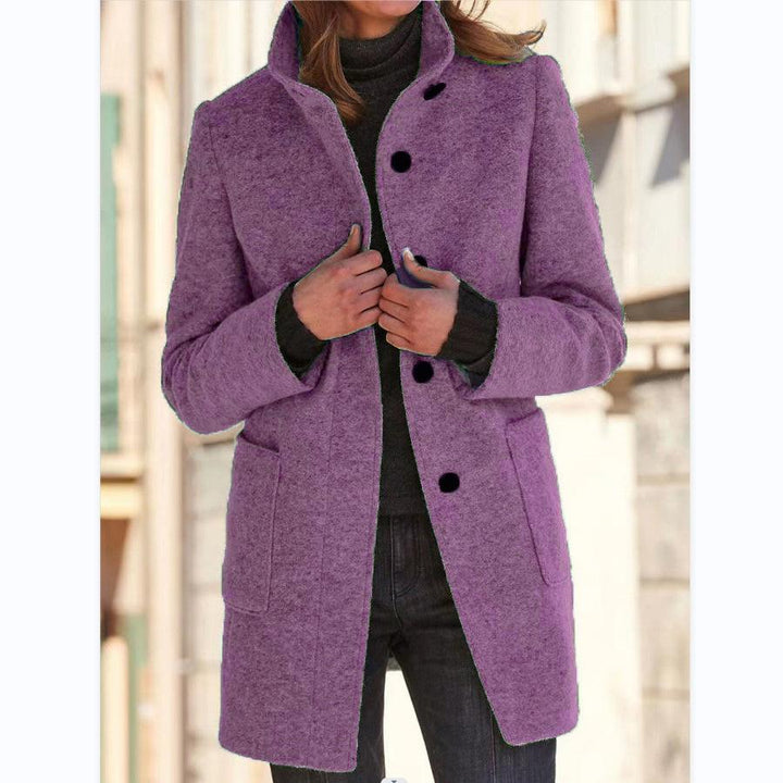 Timeless Wool Overcoat for Women with Vintage Button Fastening - Emily