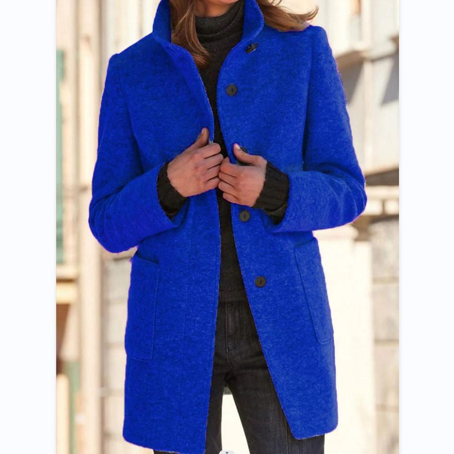 Timeless Wool Overcoat for Women with Vintage Button Fastening - Emily