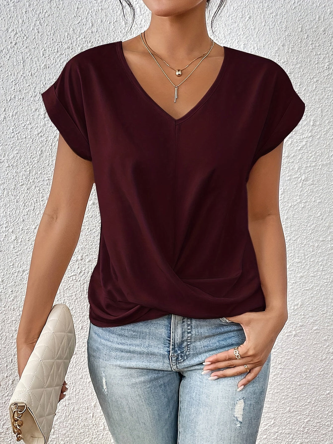 Clea | Casual Sweetheart Neckline T-Shirt