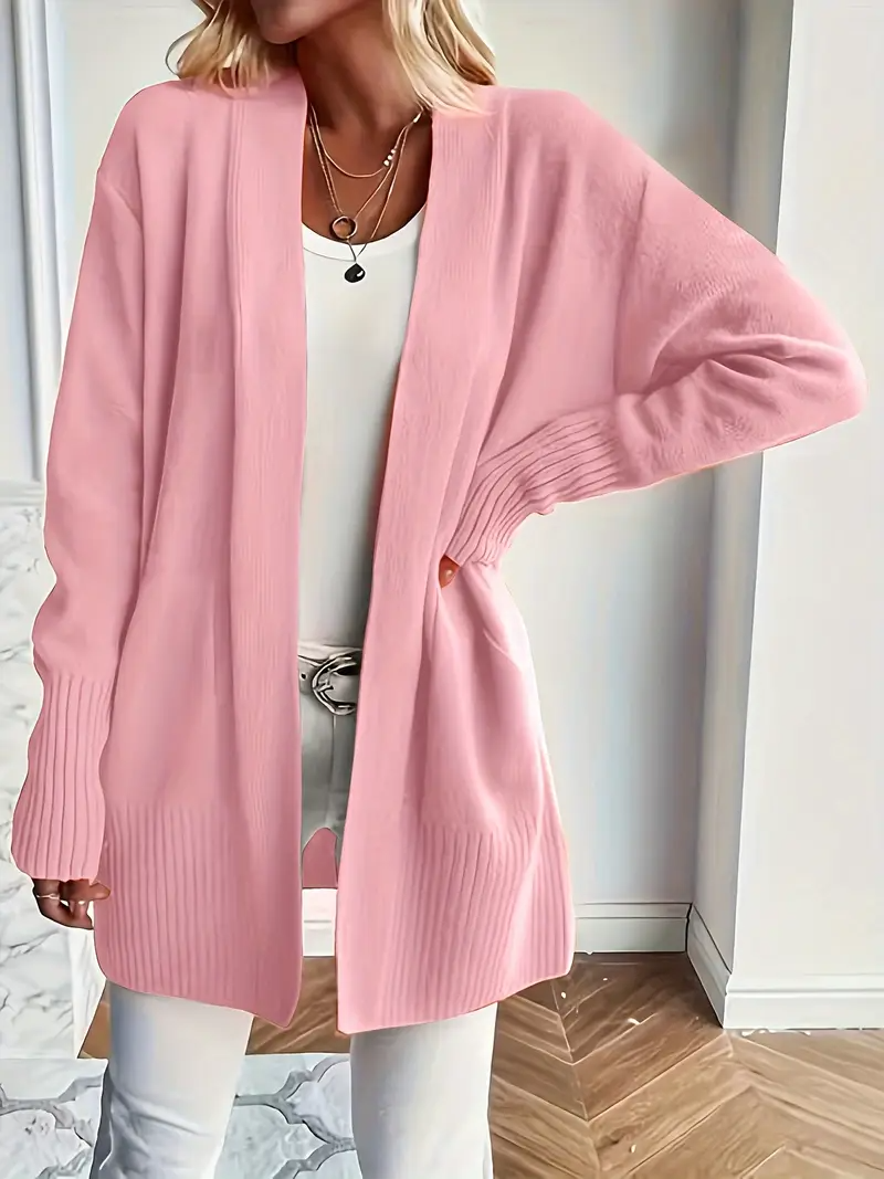 Women's knitted sweater with a round neckline and relaxed fit