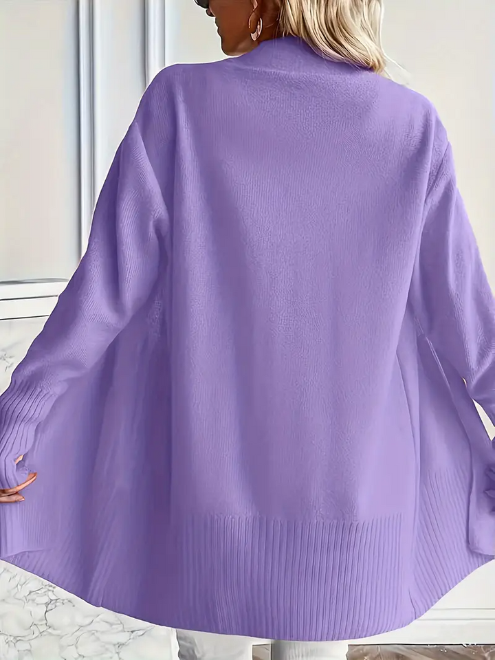 Women's knitted sweater with a round neckline and relaxed fit
