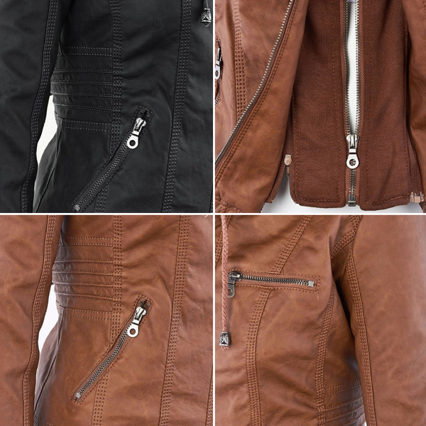 Hooded Leather Jacket for Women | Cozy and Fashionable Outerwear