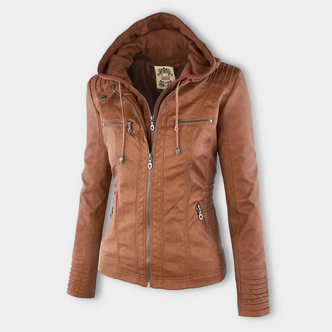 Hooded Leather Jacket for Women | Cozy and Fashionable Outerwear
