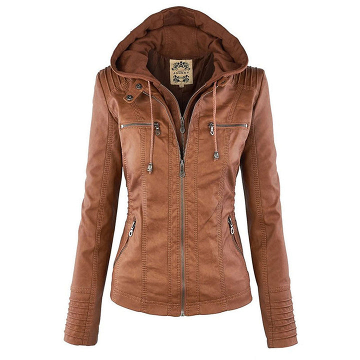 Hooded Leather Jacket for Women | Cozy and Fashionable Outerwear