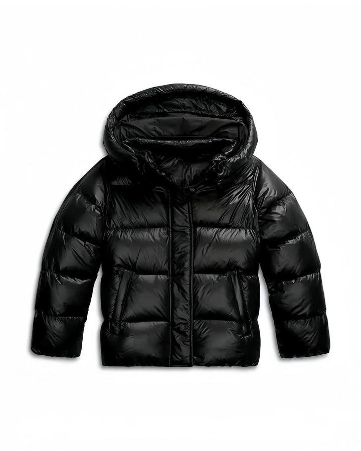 Women's Hooded Windproof Puffer Coat with Warm Lining