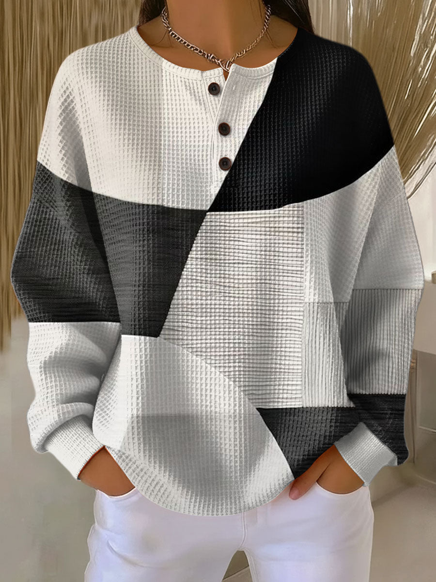 Women's Warm Waffle Knit Sweater | Soft Brushed Interior Thermal Jumper | Relaxed Fit Winter Pullover for Cold Weather