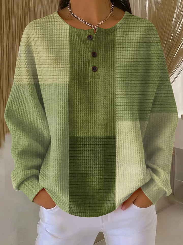 Women's Warm Waffle Knit Sweater | Soft Brushed Interior Thermal Jumper | Relaxed Fit Winter Pullover for Cold Weather