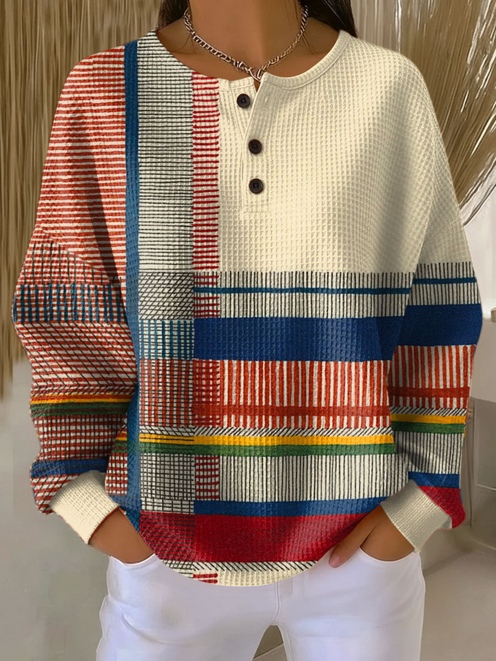 Women's Warm Waffle Knit Sweater | Soft Brushed Interior Thermal Jumper | Relaxed Fit Winter Pullover for Cold Weather