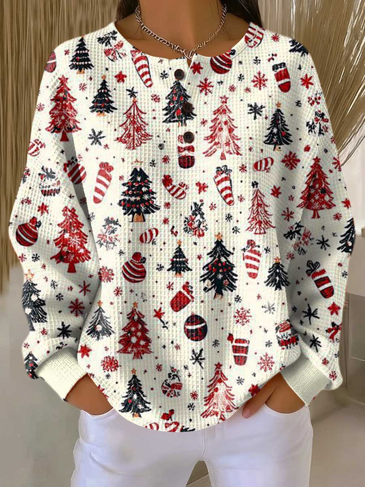 Women's Warm Waffle Knit Sweater | Soft Brushed Interior Thermal Jumper | Relaxed Fit Winter Pullover for Cold Weather