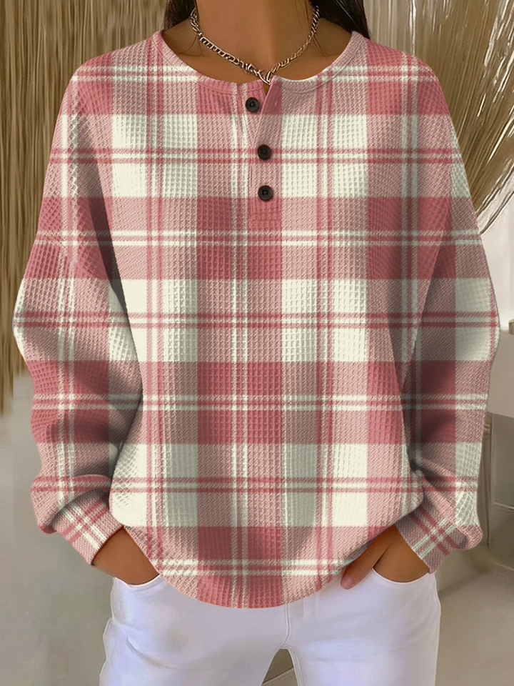Women's Warm Waffle Knit Sweater | Soft Brushed Interior Thermal Jumper | Relaxed Fit Winter Pullover for Cold Weather