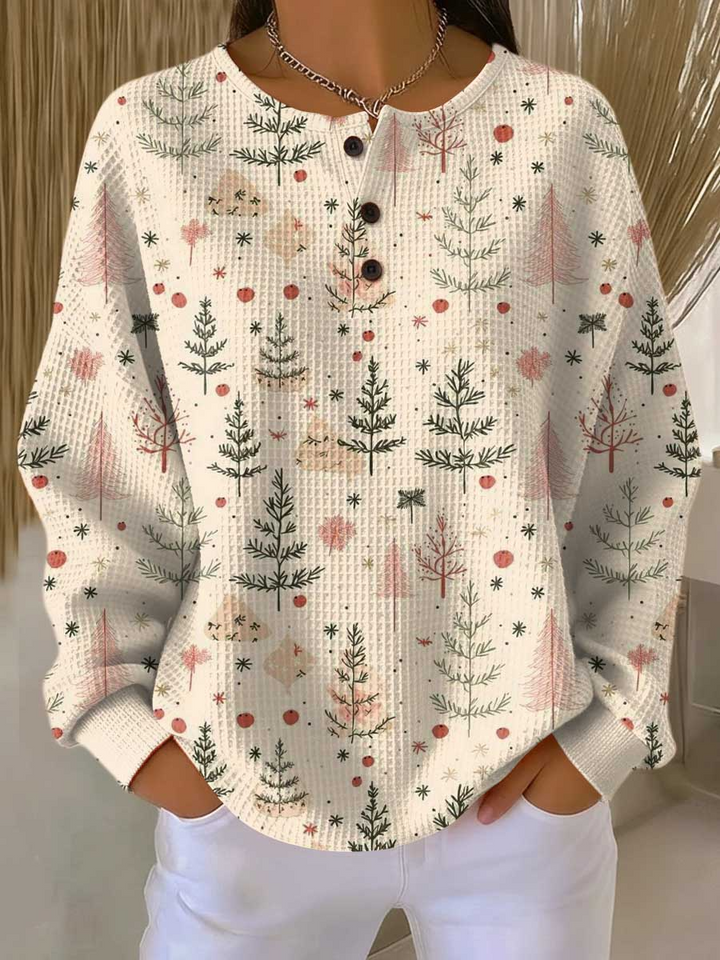 Women's Warm Waffle Knit Sweater | Soft Brushed Interior Thermal Jumper | Relaxed Fit Winter Pullover for Cold Weather