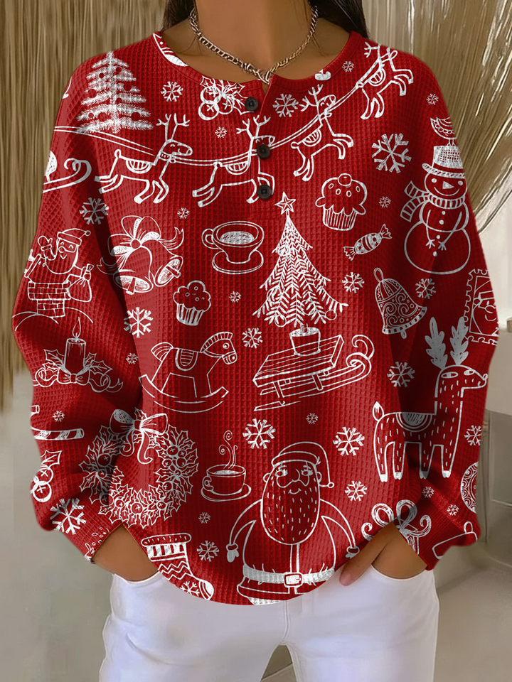 Women's Warm Waffle Knit Sweater | Soft Brushed Interior Thermal Jumper | Relaxed Fit Winter Pullover for Cold Weather