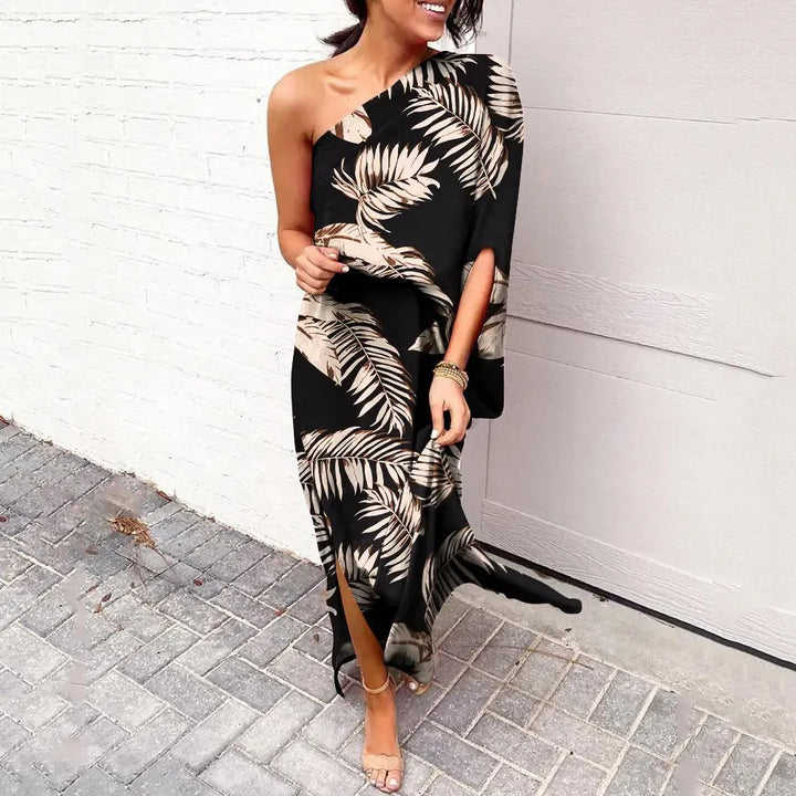 Mila's Asymmetrical Shoulder Dress