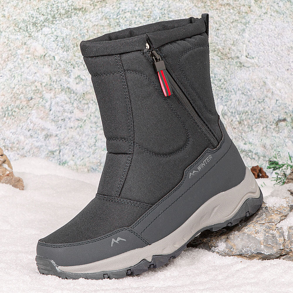 Women's winter boots with side zipper - waterproof, non-slip, durable snow boots with warm lining
