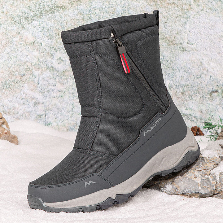 Women's winter boots with side zipper - waterproof, non-slip, durable snow boots with warm lining
