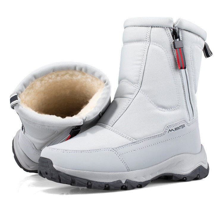 Women's winter boots with side zipper - waterproof, non-slip, durable snow boots with warm lining