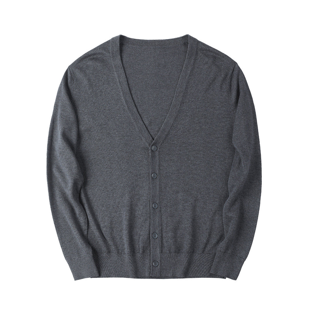 Men's V-neck Cardigan Sweater | Cotton Blend Slim Fit Knitwear | Lightweight Long Sleeve Button-Up Layering Top for Men