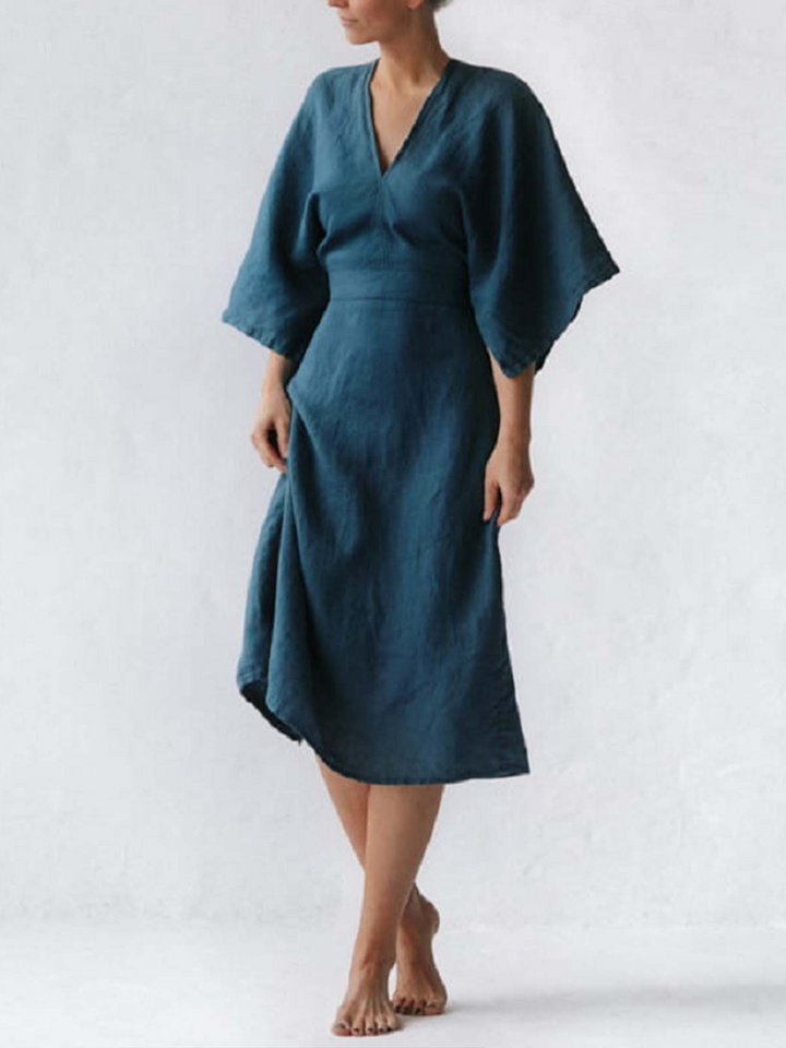 Sophisticated Indigo Linen Dress | Chic and Comfortable