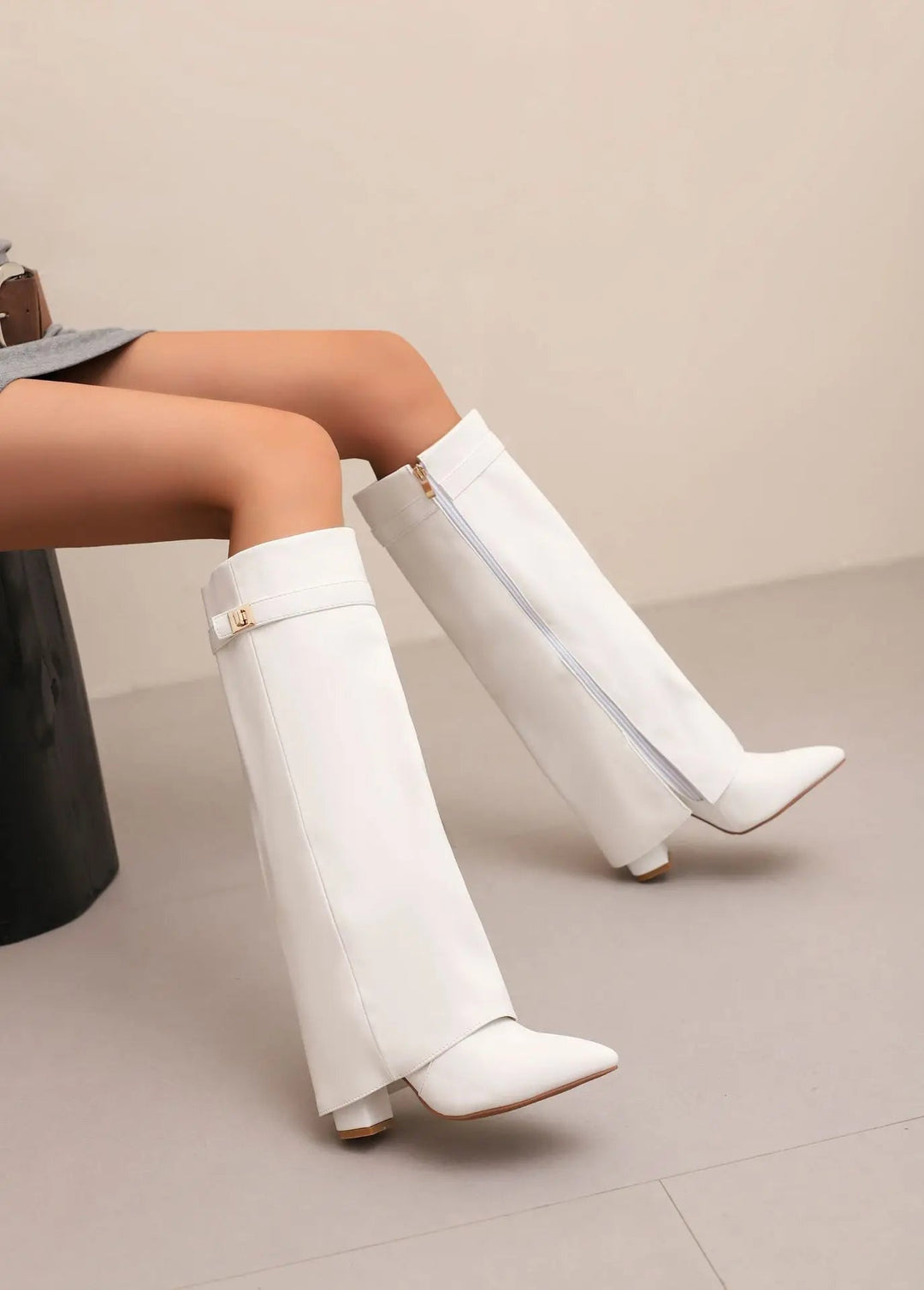 Elvira | Women's Tall Suede Boots with Buckle