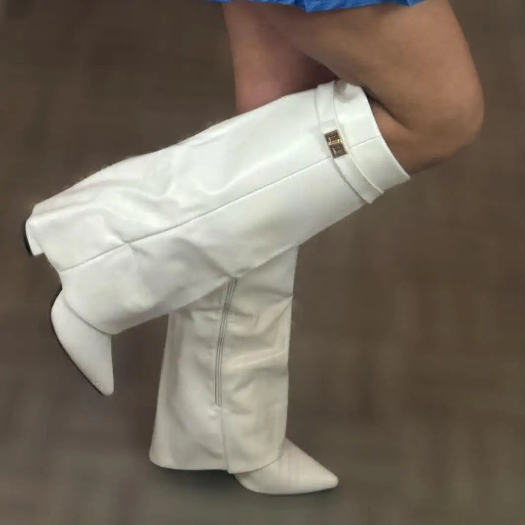 Elvira | Women's Tall Suede Boots with Buckle