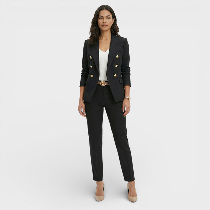 Women's Matching set double-breasted blazer with gold buttons