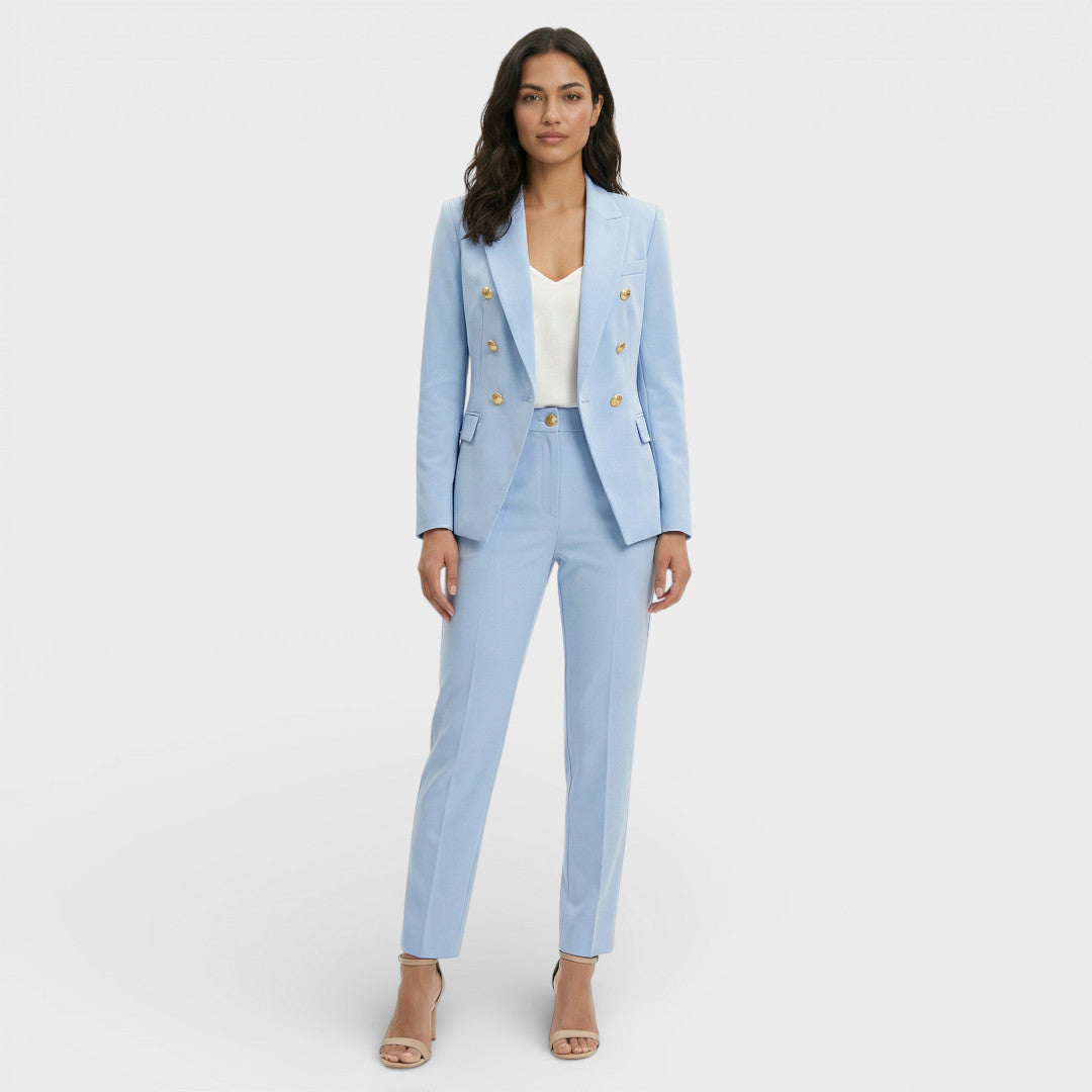 Women's Matching set double-breasted blazer with gold buttons