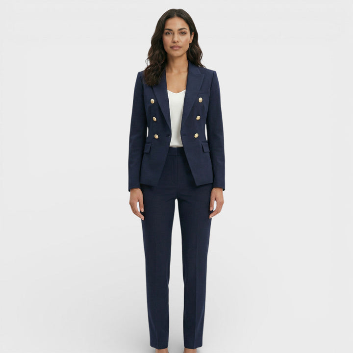 Women's Matching set double-breasted blazer with gold buttons