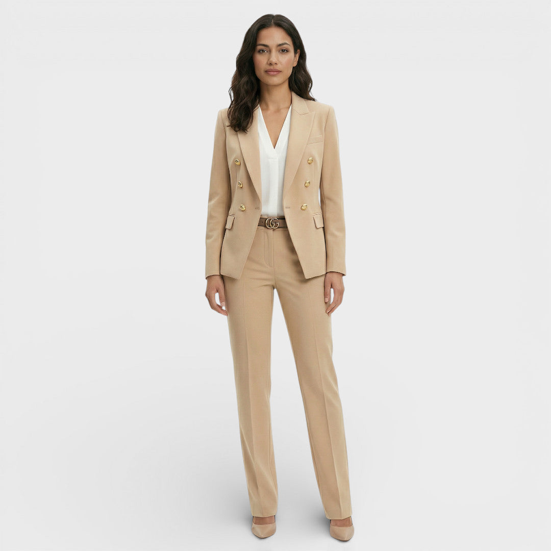 Women's Matching set double-breasted blazer with gold buttons