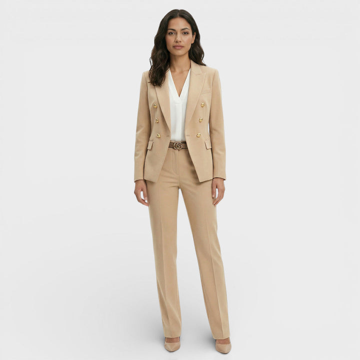 Women's Matching set double-breasted blazer with gold buttons