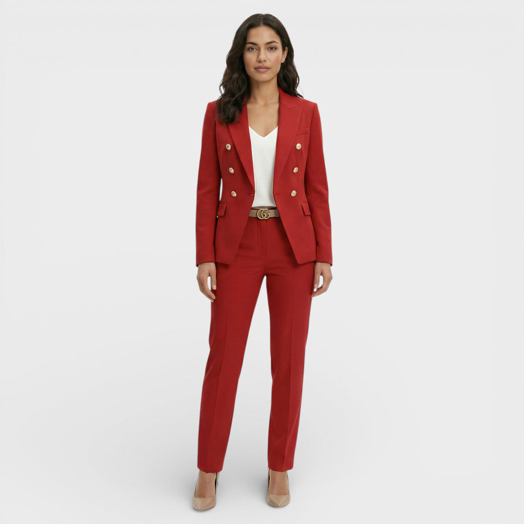 Women's Matching set double-breasted blazer with gold buttons