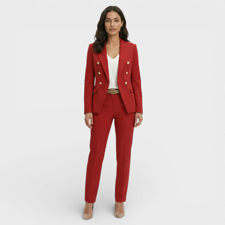 Women's Matching set double-breasted blazer with gold buttons